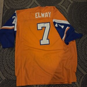 Mitchell & Ness Orange and Blue Elway Jersey